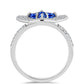 Anillo de Plata con Zafiro Azul Australiano y Topacio Blanco