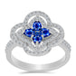 Anillo de Plata con Zafiro Azul Australiano y Topacio Blanco