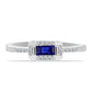 Anillo de Plata con Zafiro Azul Australiano y Topacio Blanco