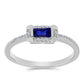 Anillo de Plata con Zafiro Azul Australiano y Topacio Blanco