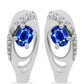 Pendientes de Plata con Zafiro Azul Australiano y Topacio Blanco