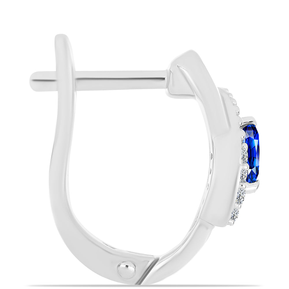 Pendientes de Plata con Zafiro Azul Australiano y Topacio Blanco 2 