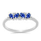 Anillo de Plata con Zafiro Azul Australiano y Topacio Blanco