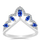 Anillo de Plata con Zafiro Azul Australiano y Topacio Blanco