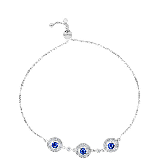 Pulsera de Plata con Zafiro Azul Australiano y Topacio Blanco