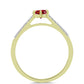 Anillo de Plata Bañada en Oro con Majestuosa moisanita roja y Topacio Blanco