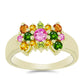 Anillo de Plata Bañada en Oro con Chakra Turmalina