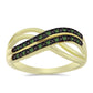 Anillo de Plata Bañada en Oro con Diamante Verde