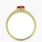 Anillo de Plata Bañada en Oro con Majestuosa moisanita roja