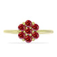 Anillo de Plata Bañada en Oro con Majestuosa moisanita roja