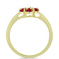 Anillo de Plata Bañada en Oro con Majestuosa moisanita roja