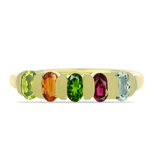Anillo de Plata Bañada en Oro con Chakra Turmalina