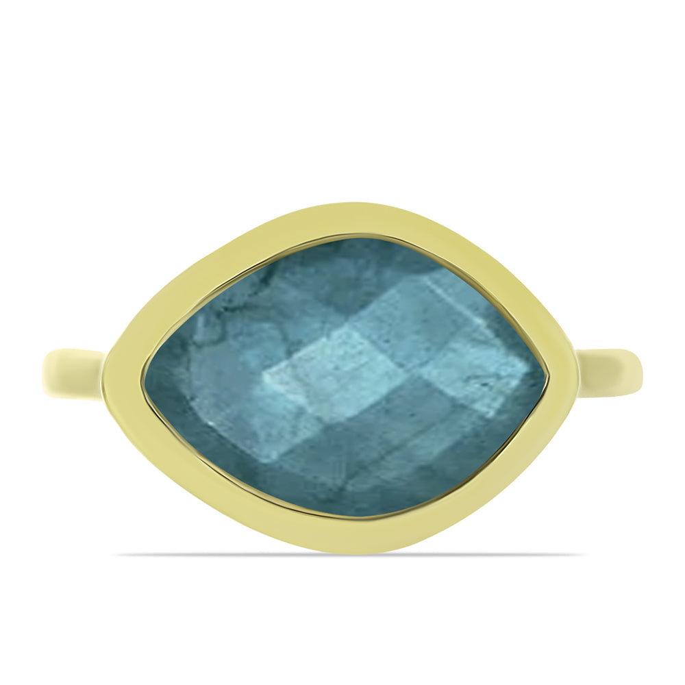 Anillo de Plata Bañada en Oro con Labradorita 1 