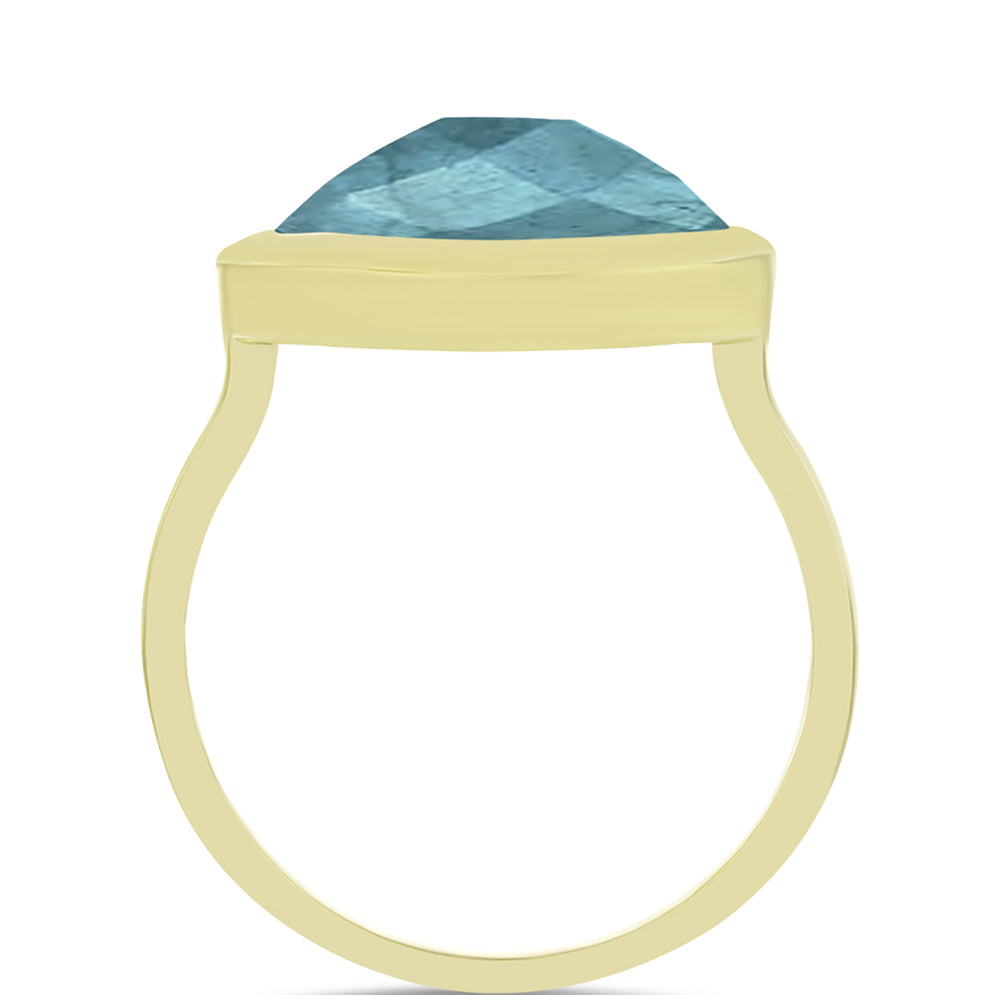 Anillo de Plata Bañada en Oro con Labradorita 2 