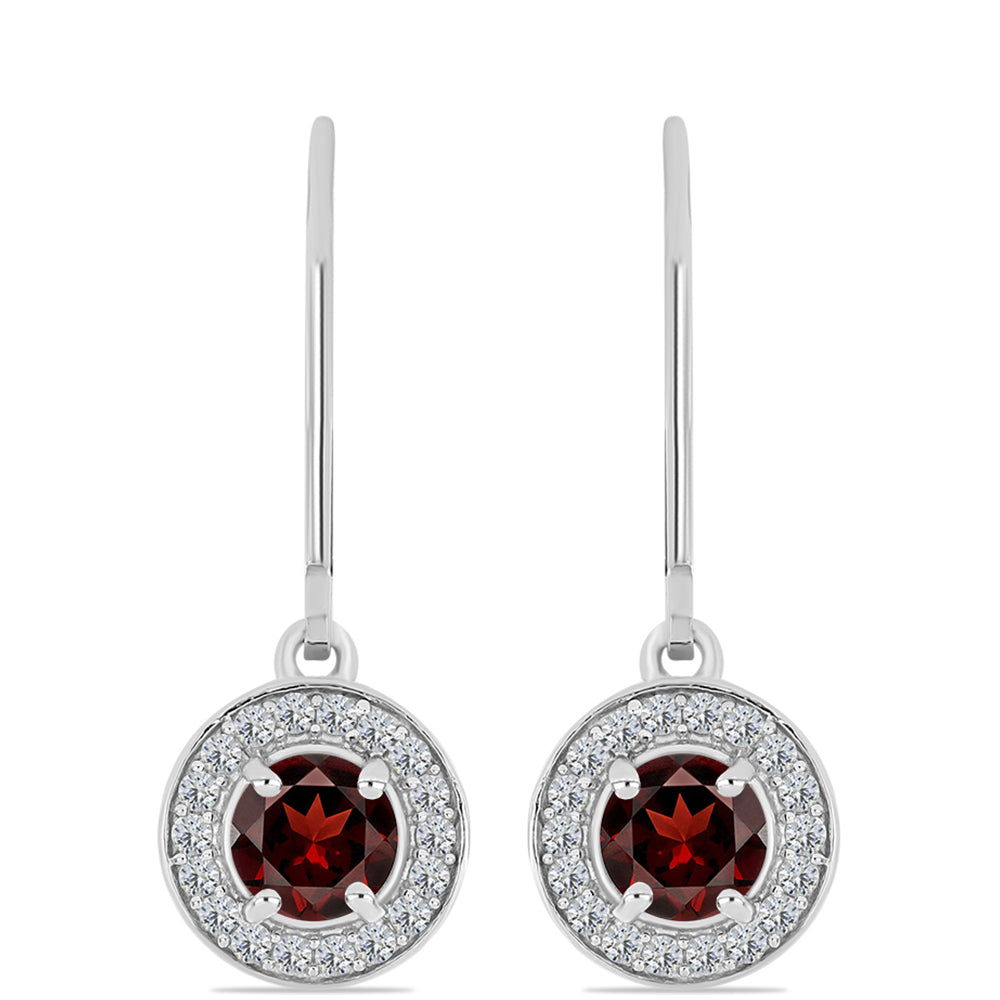Pendientes de Plata con Granate Barton y Topacio Blanco 1 