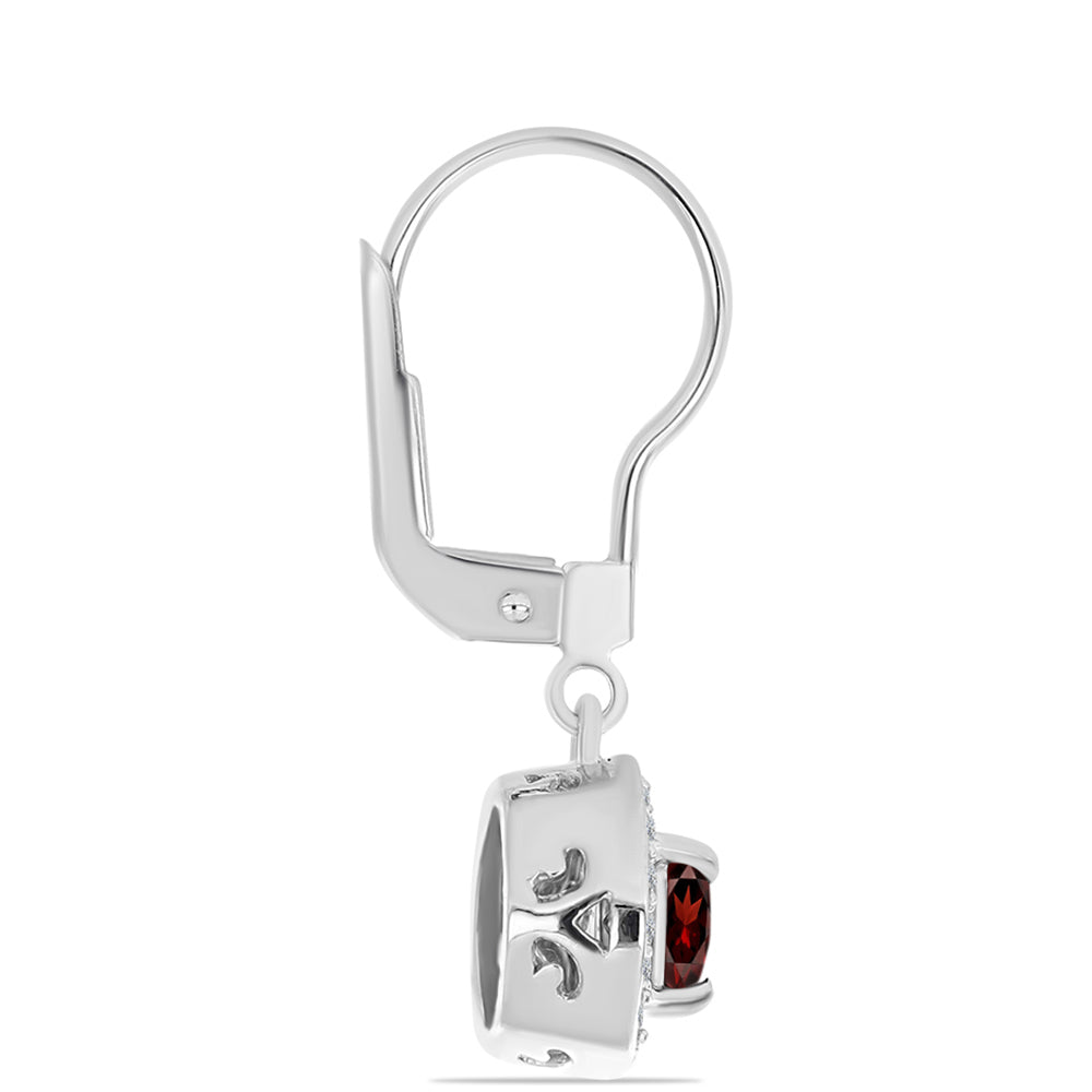 Pendientes de Plata con Granate Barton y Topacio Blanco 2 
