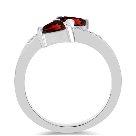 Anillo de Plata con Granate Barton y Topacio Blanco