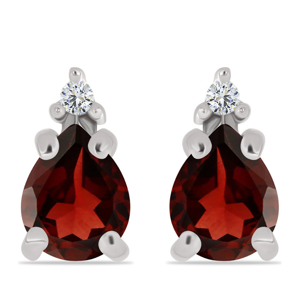 Pendientes de Plata con Granate Barton y Topacio Blanco 1 