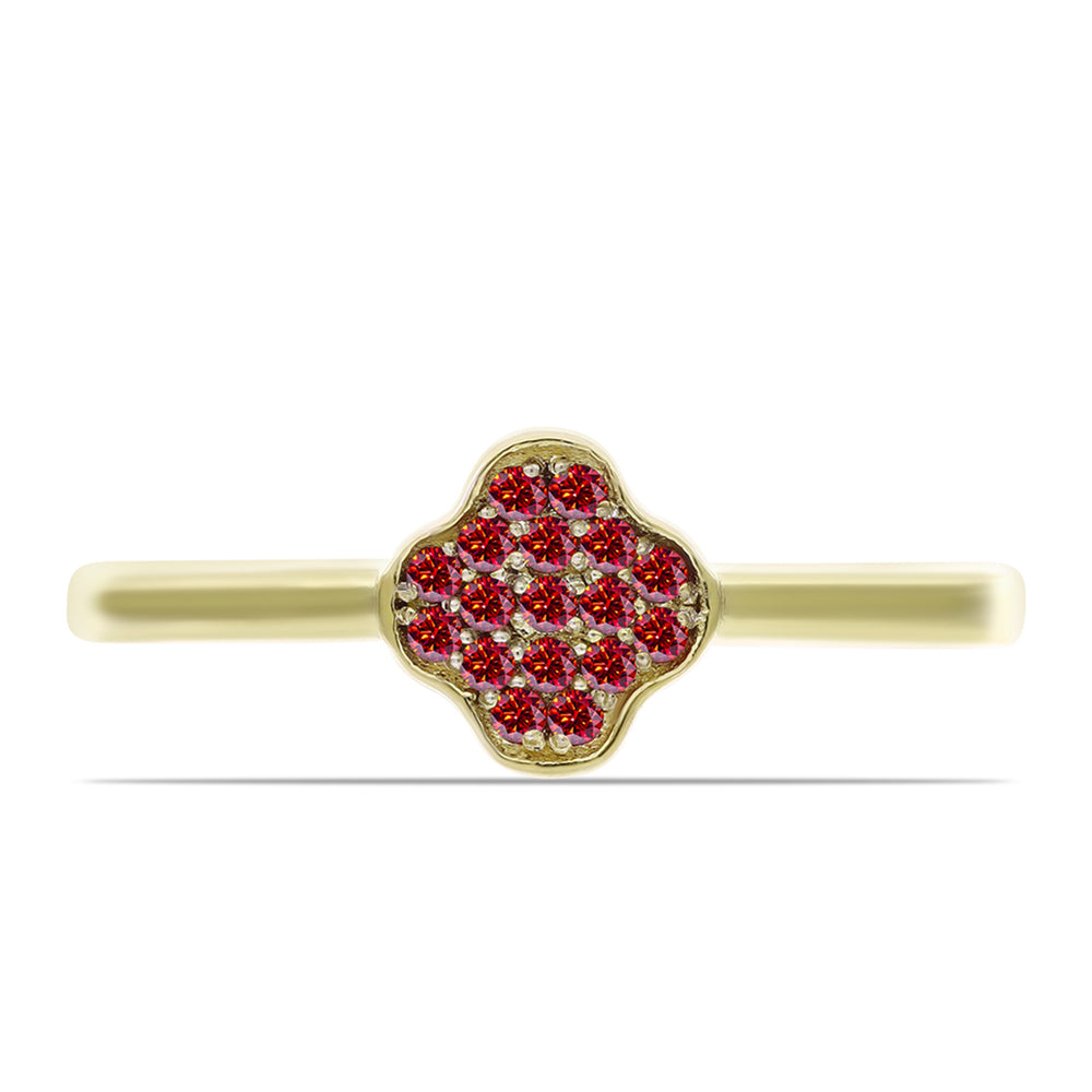 Anillo de Plata Bañada en Oro con Majestuosa moisanita roja 1 