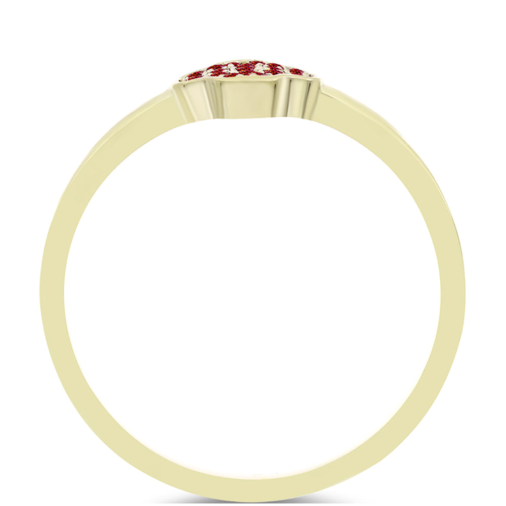 Anillo de Plata Bañada en Oro con Majestuosa moisanita roja 2 