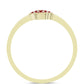 Anillo de Plata Bañada en Oro con Majestuosa moisanita roja
