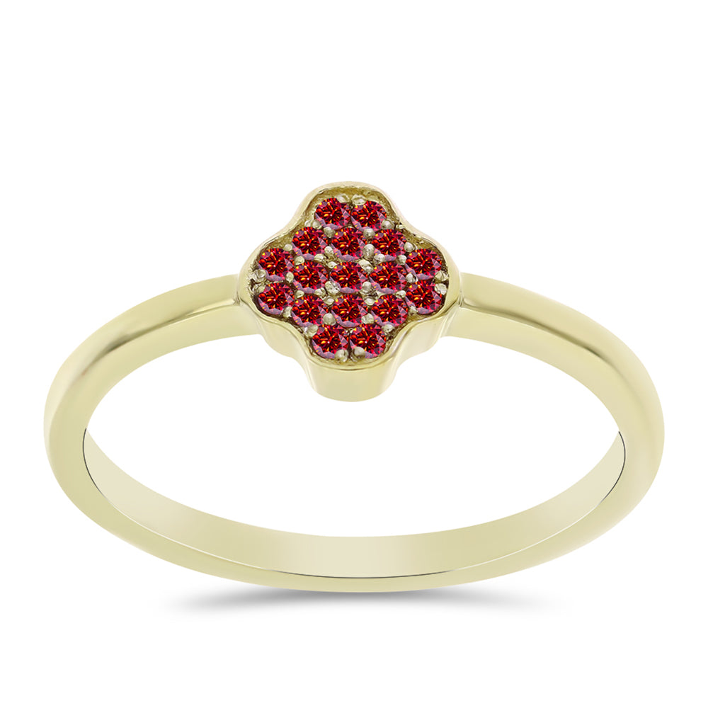 Anillo de Plata Bañada en Oro con Majestuosa moisanita roja 3 