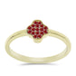 Anillo de Plata Bañada en Oro con Majestuosa moisanita roja