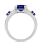 Anillo de Plata con Zafiro Azul Australiano y Topacio Blanco