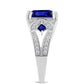 Anillo de Plata con Zafiro Azul Australiano y Topacio Blanco