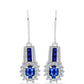 Pendientes de Plata con Zafiro Azul Australiano y Topacio Blanco