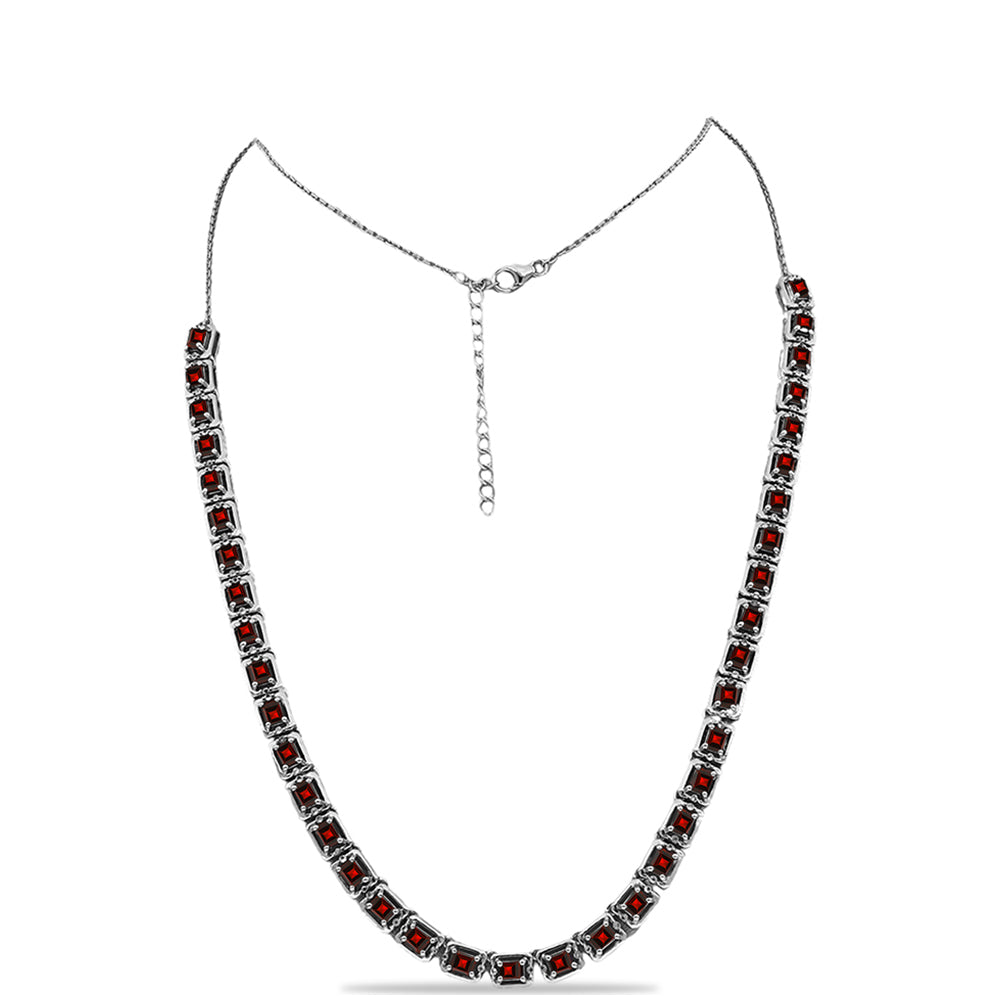 Collar de Plata con Granate Barton y Topacio Blanco 1 