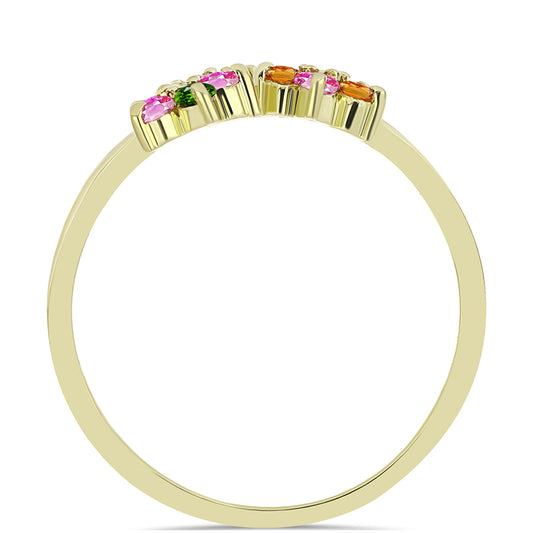 Anillo de Plata Bañada en Oro con Chakra Turmalina