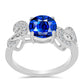 Anillo de Plata con Zafiro Azul Australiano y Topacio Blanco