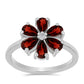 Anillo de Plata con Granate Barton y Topacio Blanco