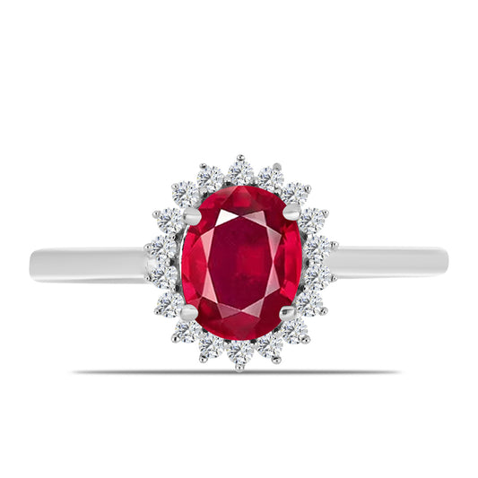 Anillo de Plata con Rubí de Madagascar y Topacio Blanco