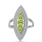 Anillo de Plata con Peridoto de Changbai y Topacio Blanco