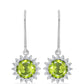 Pendientes de Plata con Peridoto de Changbai y Topacio Blanco