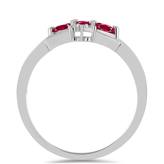Anillo de Plata con Turmalina Rosa de Pelmadulla y Topacio Blanco