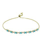 Pulsera de Plata Bañada en Oro con Cuarzo Paraiba y Topacio Blanco