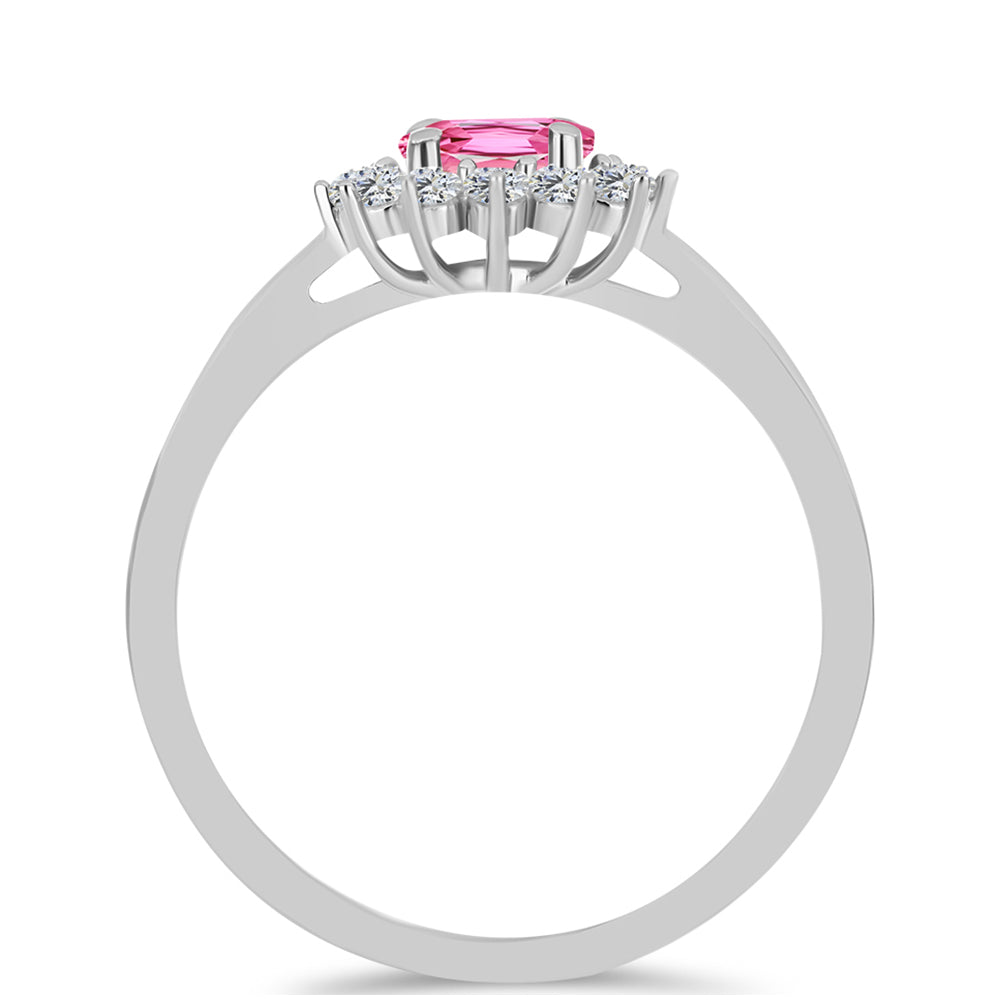 Anillo de Plata con Turmalina Rosa de Pelmadulla y Topacio Blanco 2 