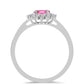 Anillo de Plata con Turmalina Rosa de Pelmadulla y Topacio Blanco
