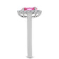 Anillo de Plata con Turmalina Rosa de Pelmadulla y Topacio Blanco