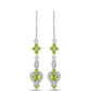 Pendientes de Plata con Peridoto de Changbai y Topacio Blanco