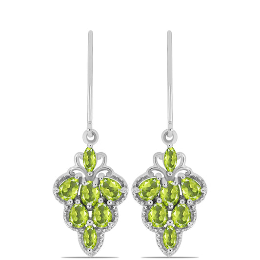 Pendientes de Plata con Peridoto de Changbai