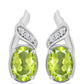 Pendientes de Plata con Peridoto de Changbai y Topacio Blanco
