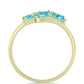 Anillo de Plata Bañada en Oro con Cuarzo Paraiba y Topacio Blanco