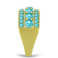 Anillo de Plata Bañada en Oro con Cuarzo Paraiba