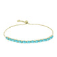 Pulsera de Plata Bañada en Oro con Cuarzo Paraiba
