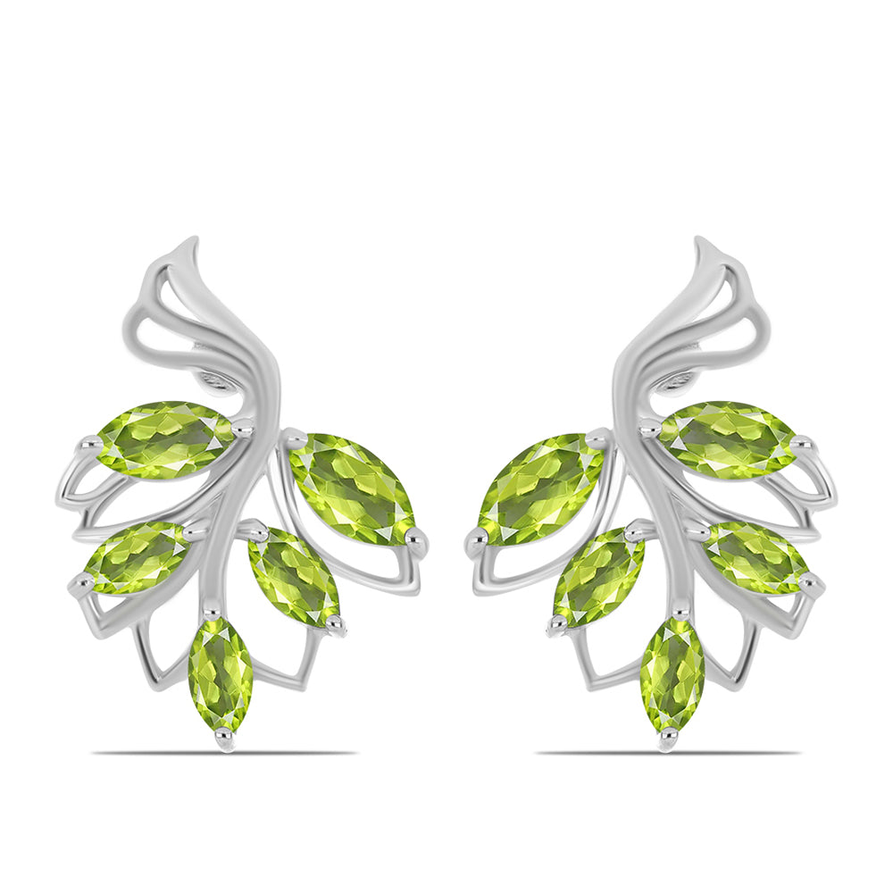 Pendientes de Plata con Peridoto de Changbai