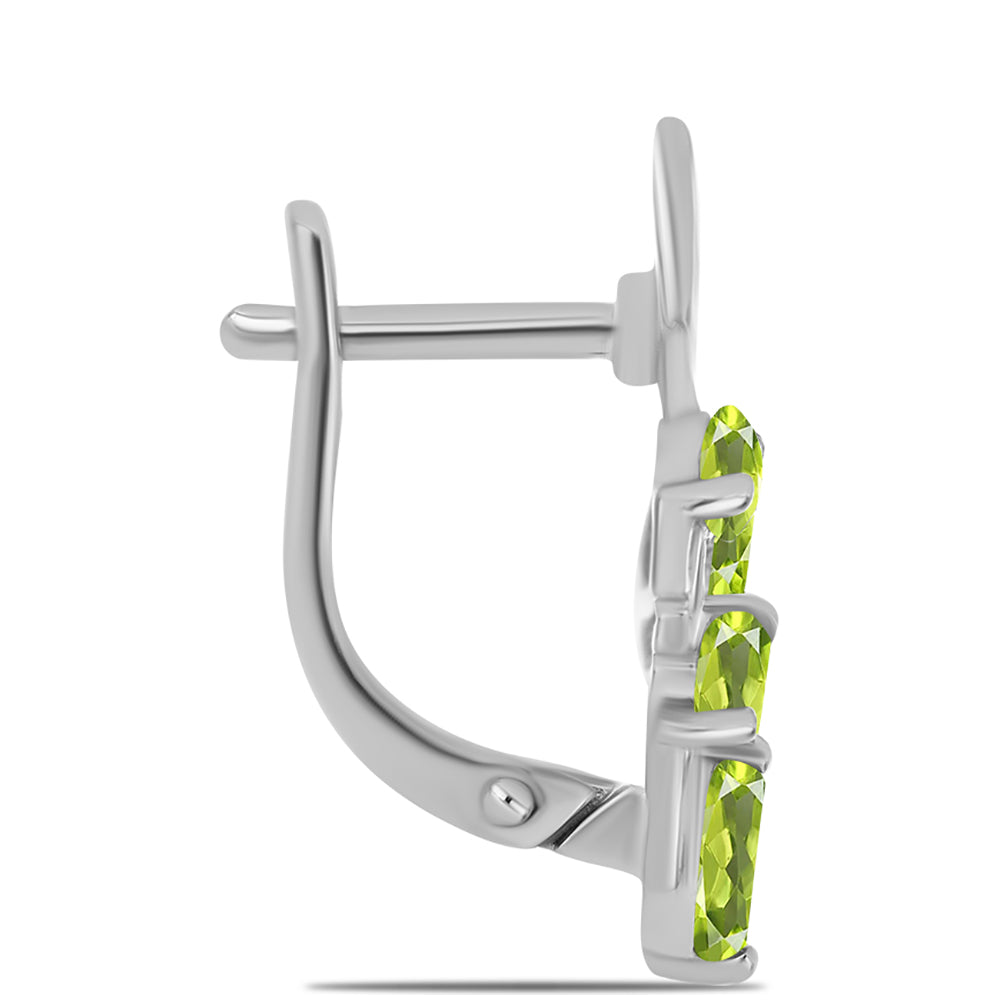 Pendientes de Plata con Peridoto de Changbai 2 